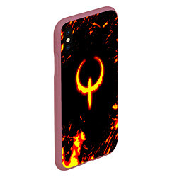 Чехол iPhone XS Max матовый Quake fire logo, цвет: 3D-малиновый — фото 2