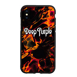 Чехол iPhone XS Max матовый Deep Purple red lava, цвет: 3D-черный