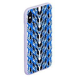 Чехол iPhone XS Max матовый Синяя техно броня, цвет: 3D-светло-сиреневый — фото 2