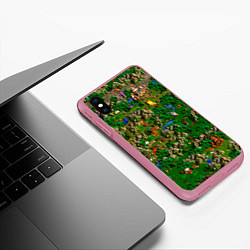 Чехол iPhone XS Max матовый Карта из Героев 3, цвет: 3D-малиновый — фото 2