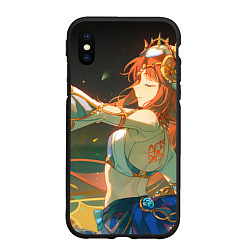 Чехол iPhone XS Max матовый Genshin Impact Nilou smile, цвет: 3D-черный