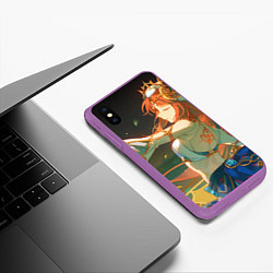 Чехол iPhone XS Max матовый Genshin Impact Nilou smile, цвет: 3D-фиолетовый — фото 2