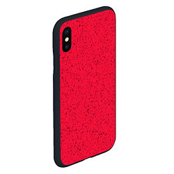 Чехол iPhone XS Max матовый Карминово-красный текстура, цвет: 3D-черный — фото 2