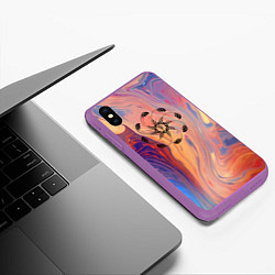 Чехол iPhone XS Max матовый Тибетский символ тульпы, цвет: 3D-фиолетовый — фото 2