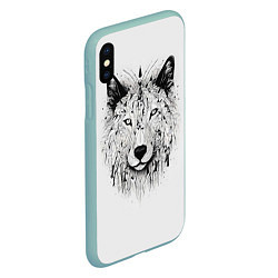 Чехол iPhone XS Max матовый Фантастический волк, цвет: 3D-мятный — фото 2