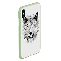 Чехол iPhone XS Max матовый Фантастический волк, цвет: 3D-салатовый — фото 2