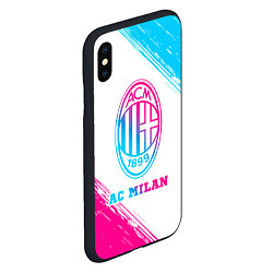 Чехол iPhone XS Max матовый AC Milan neon gradient style, цвет: 3D-черный — фото 2