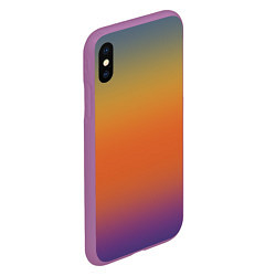 Чехол iPhone XS Max матовый Градиент цвета заката, цвет: 3D-фиолетовый — фото 2