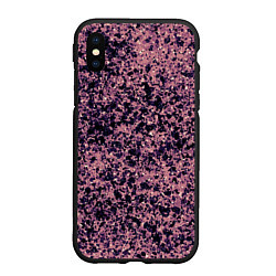 Чехол iPhone XS Max матовый Абстрактный брызги сине-розовый, цвет: 3D-черный