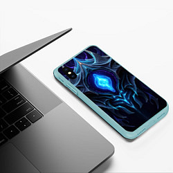 Чехол iPhone XS Max матовый Магическая синяя абстракция, цвет: 3D-мятный — фото 2