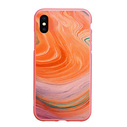 Чехол iPhone XS Max матовый Мраморный паттерн, цвет: 3D-баблгам