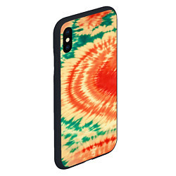 Чехол iPhone XS Max матовый Тай-дай паттерн, цвет: 3D-черный — фото 2