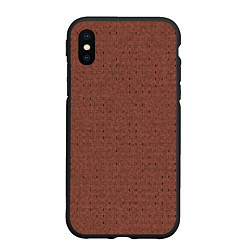 Чехол iPhone XS Max матовый Благородный коричневый паттерн полосочки, цвет: 3D-черный