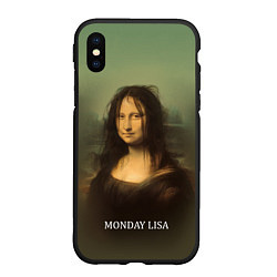 Чехол iPhone XS Max матовый Лиза в понедельник - Мона Лиза, цвет: 3D-черный