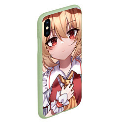 Чехол iPhone XS Max матовый Touhou Project Flandre милая улыбка, цвет: 3D-салатовый — фото 2