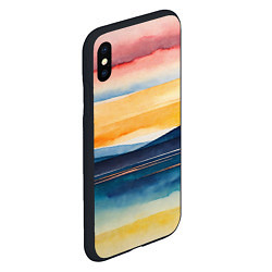 Чехол iPhone XS Max матовый Акварельный бриз, цвет: 3D-черный — фото 2