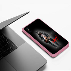 Чехол iPhone XS Max матовый Слэш музыкант группы Guns N Roses, цвет: 3D-малиновый — фото 2