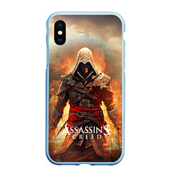 Чехол iPhone XS Max матовый Assassins creed старый город, цвет: 3D-голубой