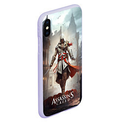 Чехол iPhone XS Max матовый Assassins creed старый город, цвет: 3D-светло-сиреневый — фото 2