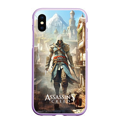 Чехол iPhone XS Max матовый Assassins creed старый город, цвет: 3D-сиреневый