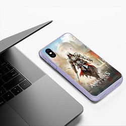 Чехол iPhone XS Max матовый Assassins creed poster game, цвет: 3D-светло-сиреневый — фото 2