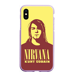 Чехол iPhone XS Max матовый Kurt Cobain Nirvana, цвет: 3D-сиреневый