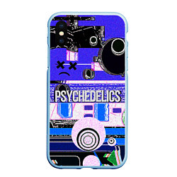 Чехол iPhone XS Max матовый Psychedelics, цвет: 3D-голубой