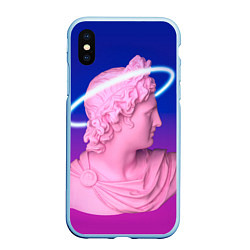 Чехол iPhone XS Max матовый Vaporwave neon, цвет: 3D-голубой