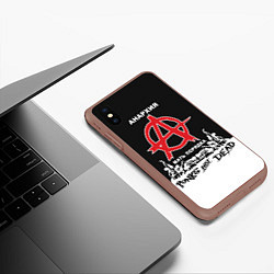 Чехол iPhone XS Max матовый Анархия - Punks not dead, цвет: 3D-коричневый — фото 2