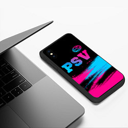 Чехол iPhone XS Max матовый PSV - neon gradient посередине, цвет: 3D-черный — фото 2