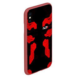 Чехол iPhone XS Max матовый Mass Effect - Red armor, цвет: 3D-красный — фото 2