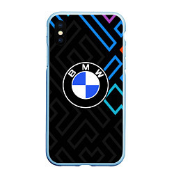 Чехол iPhone XS Max матовый Bmw абстракция, цвет: 3D-голубой