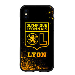 Чехол iPhone XS Max матовый Lyon - gold gradient, цвет: 3D-черный