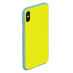 Чехол iPhone XS Max матовый Паттерн овалов на желтом, цвет: 3D-мятный — фото 2