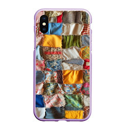 Чехол iPhone XS Max матовый Patchwork - ai art, цвет: 3D-сиреневый