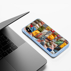 Чехол iPhone XS Max матовый Patchwork - ai art, цвет: 3D-голубой — фото 2