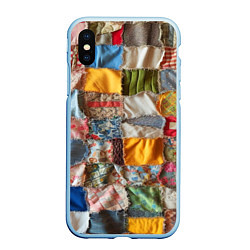 Чехол iPhone XS Max матовый Patchwork - ai art, цвет: 3D-голубой