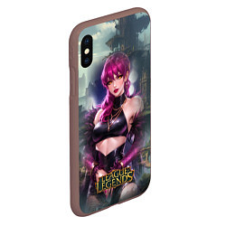 Чехол iPhone XS Max матовый League Of Legends Akali Kda, цвет: 3D-коричневый — фото 2