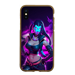 Чехол iPhone XS Max матовый League of Legends Kaisa Kda style, цвет: 3D-коричневый