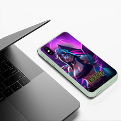 Чехол iPhone XS Max матовый League of Legends Kaisa Kda style, цвет: 3D-салатовый — фото 2