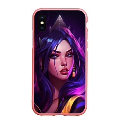 Чехол iPhone XS Max матовый League of Legends Kaisa Kda style, цвет: 3D-баблгам