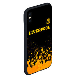 Чехол iPhone XS Max матовый Liverpool - gold gradient посередине, цвет: 3D-черный — фото 2