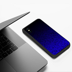 Чехол iPhone XS Max матовый Градиент фиолетово-синий с кляксами, цвет: 3D-черный — фото 2