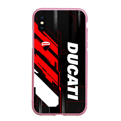 Чехол iPhone XS Max матовый Ducati - красный технологический, цвет: 3D-розовый