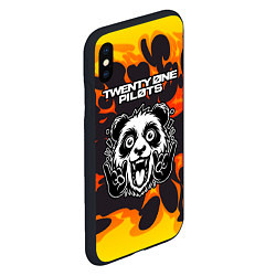 Чехол iPhone XS Max матовый Twenty One Pilots рок панда и огонь, цвет: 3D-черный — фото 2