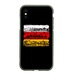 Чехол iPhone XS Max матовый Традиционная Осетия, цвет: 3D-темно-зеленый