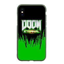 Чехол iPhone XS Max матовый Doom, цвет: 3D-темно-зеленый