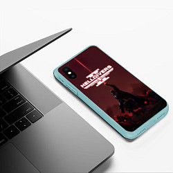 Чехол iPhone XS Max матовый Helldivers 2: Адский десантник, цвет: 3D-мятный — фото 2