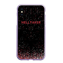 Чехол iPhone XS Max матовый Helltaker демоны, цвет: 3D-светло-сиреневый