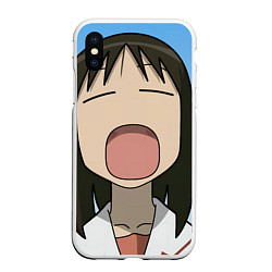 Чехол iPhone XS Max матовый Azumanga Daioh Аюму Касуга зевает, цвет: 3D-белый